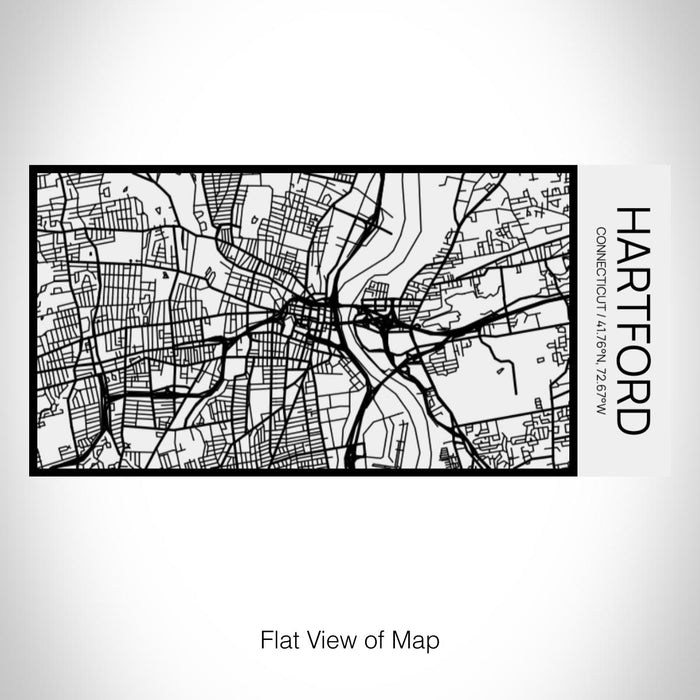 Rendered View of Hartford Connecticut Map on 17oz Stainless Steel Insulated Cola Bottle in Stainless in Matte White