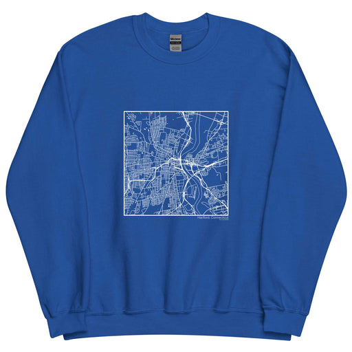 Hartford Connecticut  Map Unisex Crewneck Sweater with City inscription in Royal Blue