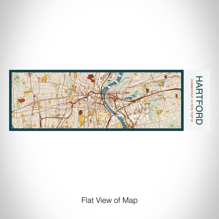 Rendered View of Hartford Connecticut Map on 10oz Stainless Steel Insulated Cup in Woodblock with Sliding Lid