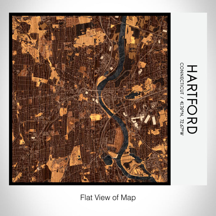 Rendered View of Hartford Connecticut Map on 17oz Stainless Steel Insulated Tumbler in Ember Map Style