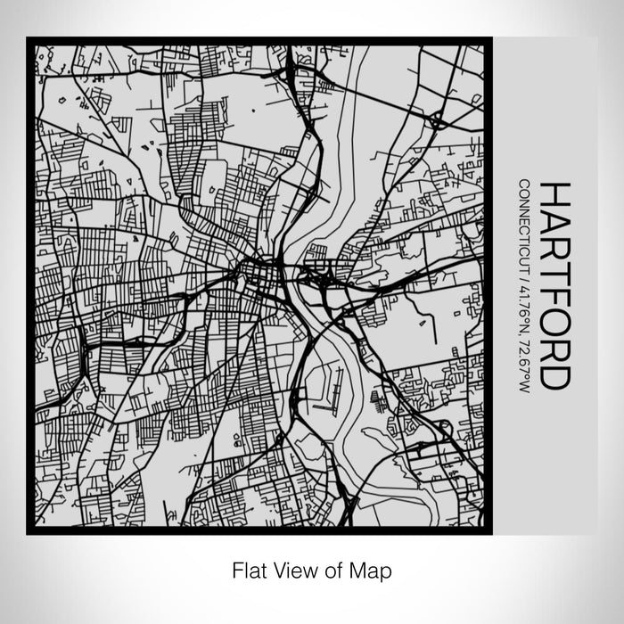 Rendered View of Hartford Connecticut Map on 17oz Stainless Steel Insulated Tumbler in Tactile Lines with Succulent in Background