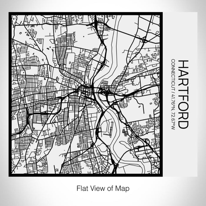 Rendered View of Hartford Connecticut Map on 17oz Stainless Steel Insulated Tumbler in Matte White with Tactile Lines