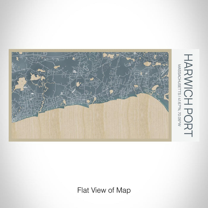 Rendered View of Harwich Port Massachusetts Map on 17oz Stainless Steel Insulated Bottle with printed afternoon style map