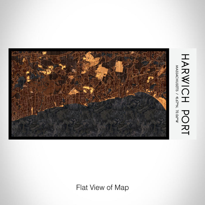 Rendered View of Harwich Port Massachusetts Map on 17oz Stainless Steel Insulated Bottle with printed ember style map