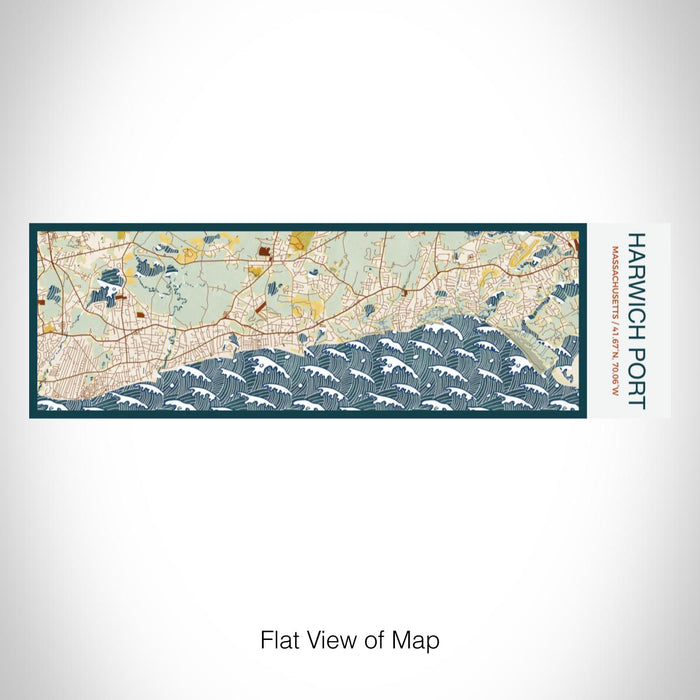 Rendered View of Harwich Port Massachusetts Map on 10oz Stainless Steel Insulated Cup in Woodblock with Sliding Lid