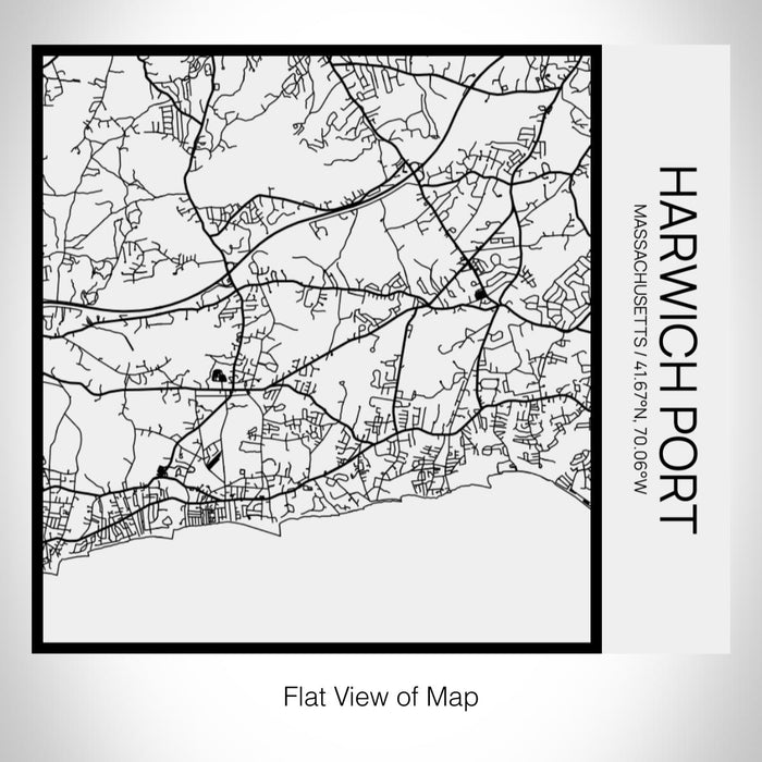 Rendered View of Harwich Port Massachusetts Map on 17oz Stainless Steel Insulated Tumbler in Matte White with Tactile Lines