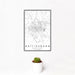12x18 Hattiesburg Mississippi Map Print Portrait Orientation in Classic Style With Small Cactus Plant in White Planter