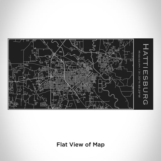 Rendered View of Hattiesburg Mississippi Map Engraving on 17oz Stainless Steel Insulated Cola Bottle in Black