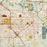 Hattiesburg Mississippi Map Print in Woodblock Style Zoomed In Close Up Showing Details