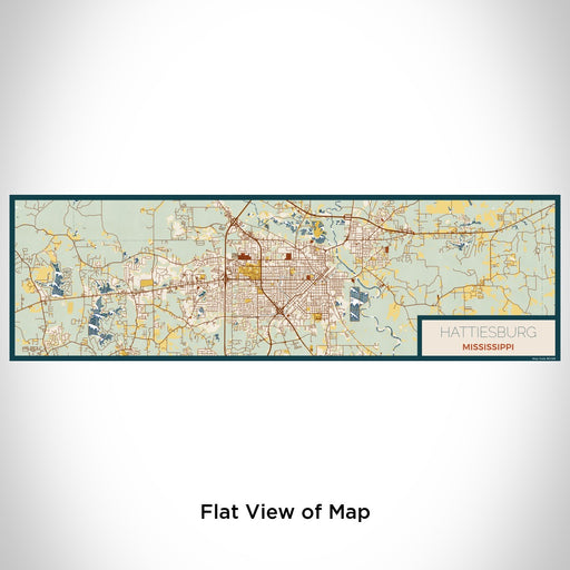 Flat View of Map Custom Hattiesburg Mississippi Map Enamel Mug in Woodblock