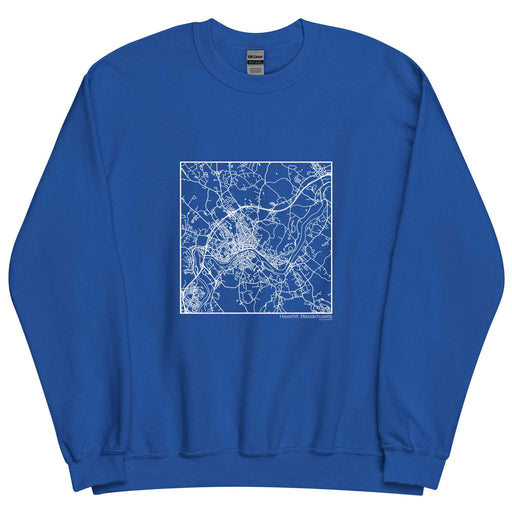 Haverhill Massachusetts  Map Unisex Crewneck Sweater with City inscription in Royal Blue