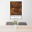 24x36 Havre Montana Map Print Portrait Orientation in Ember Style Behind 2 Chairs Table and Potted Plant