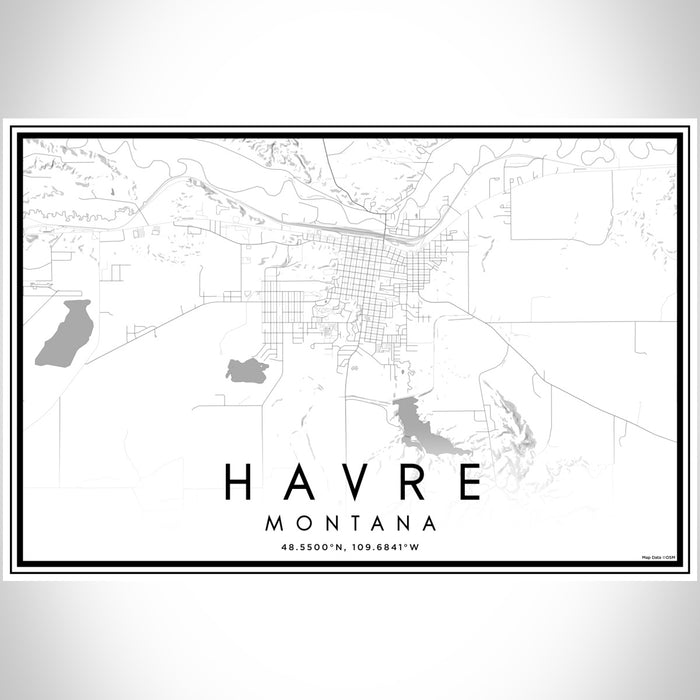 Havre Montana Map Print Landscape Orientation in Classic Style With Shaded Background