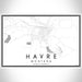 Havre Montana Map Print Landscape Orientation in Classic Style With Shaded Background