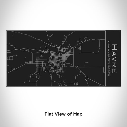 Rendered View of Havre Montana Map Engraving on 17oz Stainless Steel Insulated Cola Bottle in Black