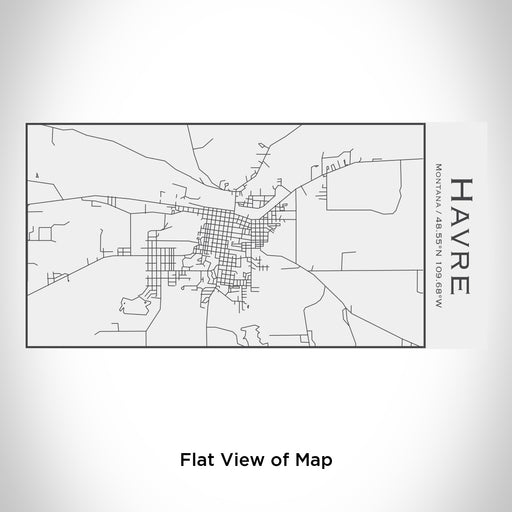 Rendered View of Havre Montana Map Engraving on 17oz Stainless Steel Insulated Cola Bottle in White