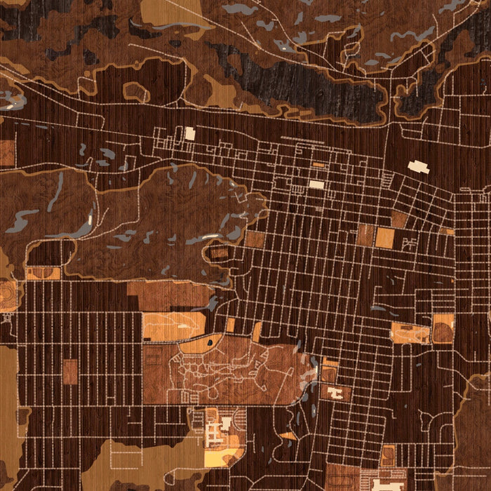 Havre Montana Map Print in Ember Style Zoomed In Close Up Showing Details