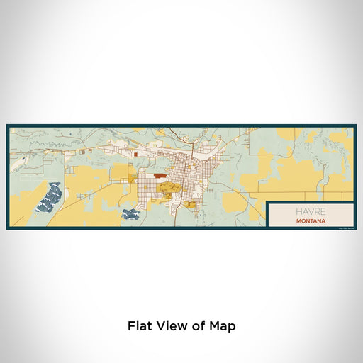 Flat View of Map Custom Havre Montana Map Enamel Mug in Woodblock