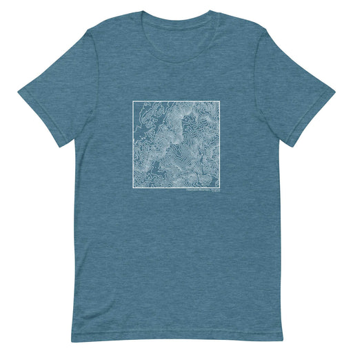 Hawksbill Mountain Virginia Topographic  Map Unisex T-Shirt with City inscription in Heather Teal