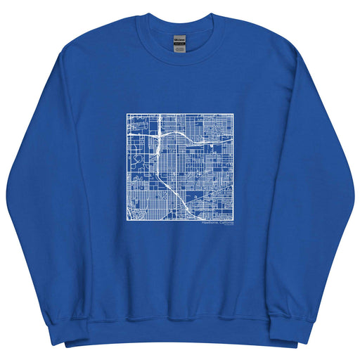 Hawthorne California  Map Unisex Crewneck Sweater with City inscription in Royal Blue