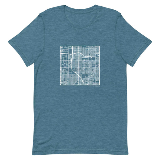 Hawthorne California  Map Unisex T-Shirt with City inscription in Heather Teal