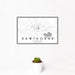 12x18 Hawthorne Florida Map Print Landscape Orientation in Classic Style With Small Cactus Plant in White Planter