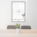 24x36 Hawthorne Florida Map Print Portrait Orientation in Classic Style Behind 2 Chairs Table and Potted Plant