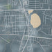 Hawthorne Florida Map Print in Afternoon Style Zoomed In Close Up Showing Details