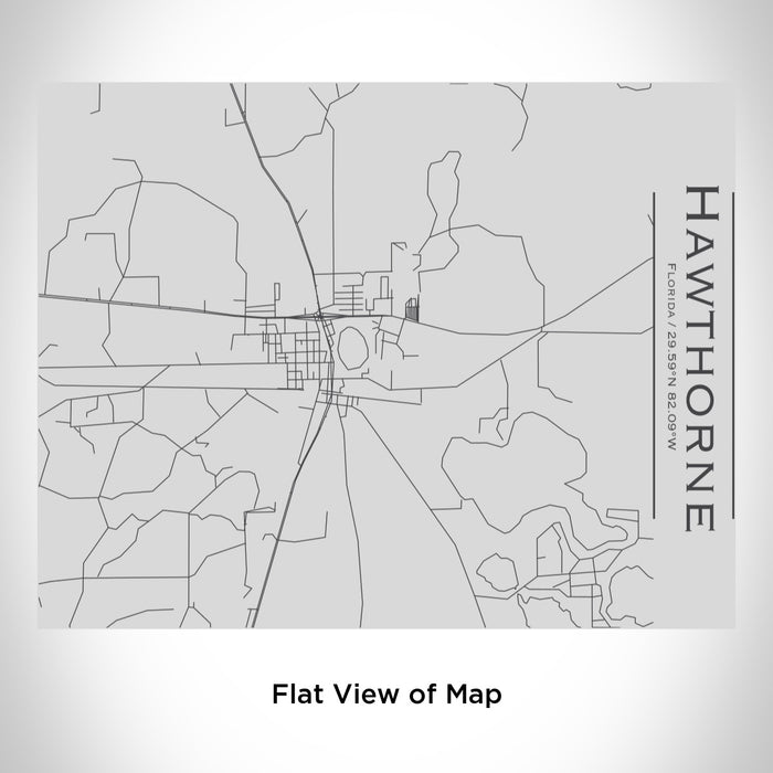 Rendered View of Hawthorne Florida Map Engraving on 20oz Stainless Steel Insulated Bottle with Bamboo Top