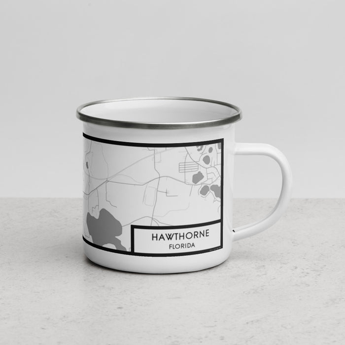 Right View Custom Hawthorne Florida Map Enamel Mug in Classic