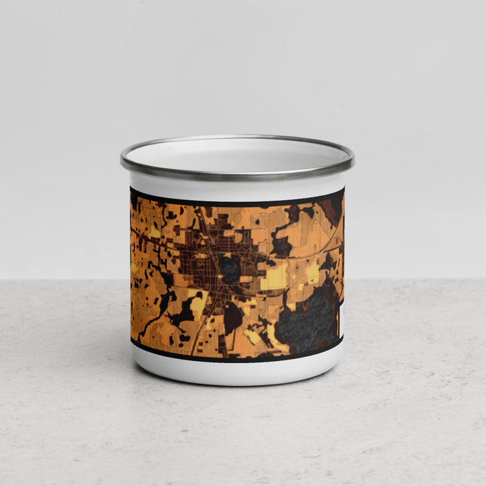 Front View Custom Hawthorne Florida Map Enamel Mug in Ember