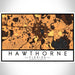 Hawthorne Florida Map Print Landscape Orientation in Ember Style With Shaded Background