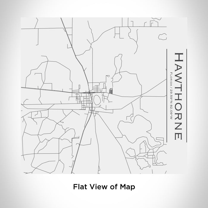 Rendered View of Hawthorne Florida Map Engraving on 17oz Stainless Steel Insulated Tumbler in White