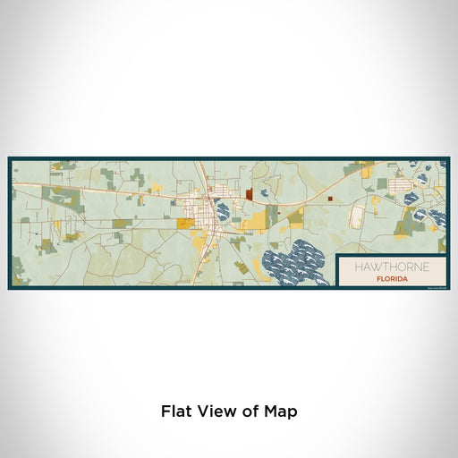 Flat View of Map Custom Hawthorne Florida Map Enamel Mug in Woodblock