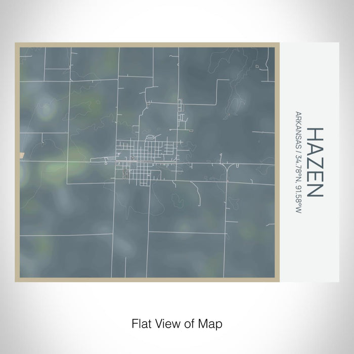 Rendered View of Hazen Arkansas Map on 20oz Stainless Steel Insulated Bottle with Bamboo Top with printed afternoon style map