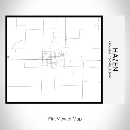 Rendered View of Hazen Arkansas Map on 20oz Stainless Steel Insulated Bottle with Bamboo Top with printed classic style map