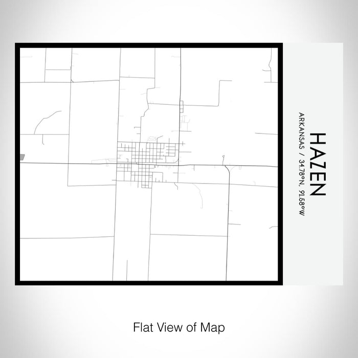 Rendered View of Hazen Arkansas Map on 20oz Stainless Steel Insulated Bottle with Bamboo Top with printed classic style map