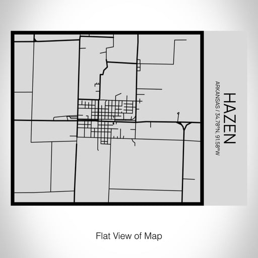Rendered View of Hazen Arkansas Map on 20oz Stainless Steel Insulated Bottle with Bamboo Top with printed Tactile Lines Map in Black