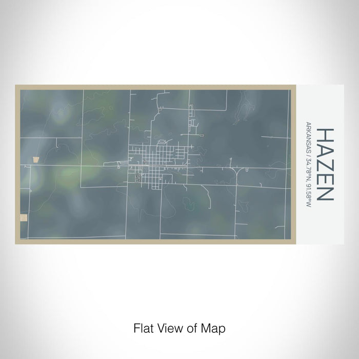 Rendered View of Hazen Arkansas Map on 17oz Stainless Steel Insulated Bottle with printed afternoon style map