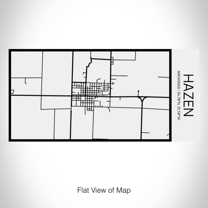 Rendered View of Hazen Arkansas Map on 17oz Stainless Steel Insulated Cola Bottle in Stainless in Matte White