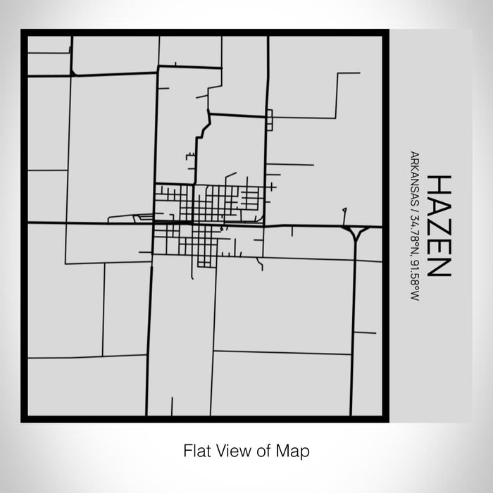 Rendered View of Hazen Arkansas Map on 17oz Stainless Steel Insulated Tumbler in Tactile Lines with Succulent in Background
