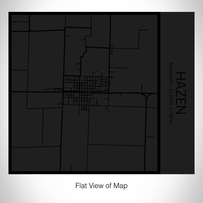Rendered View of Hazen Arkansas Map on 17oz Stainless Steel Insulated Tumbler in Matte Black with Tactile Lines