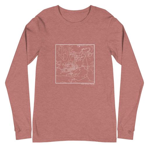 Heber Springs Arkansas  Map Unisex Long-Sleeve T-shirt with City inscription in Heather Mauve