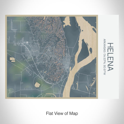 Rendered View of Helena Arkansas Map on 20oz Stainless Steel Insulated Bottle with Bamboo Top with printed afternoon style map