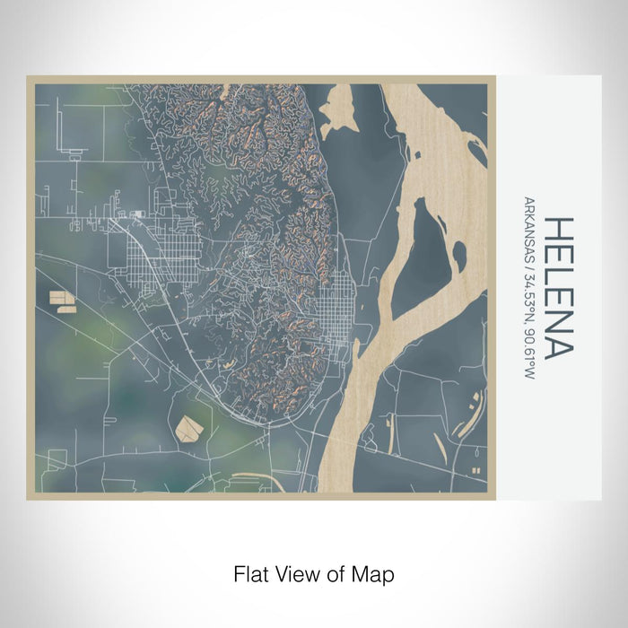 Rendered View of Helena Arkansas Map on 20oz Stainless Steel Insulated Bottle with Bamboo Top with printed afternoon style map