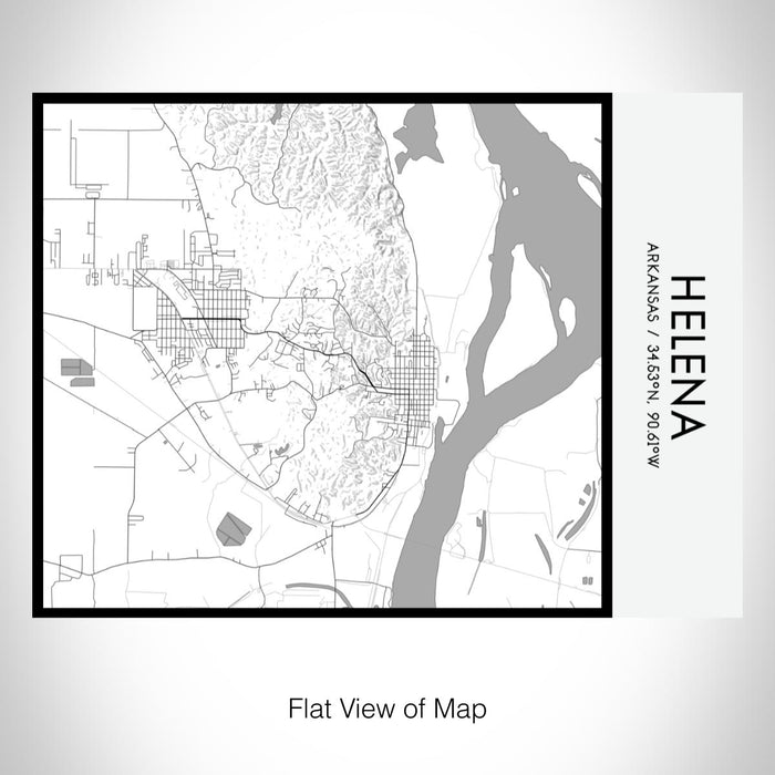 Rendered View of Helena Arkansas Map on 20oz Stainless Steel Insulated Bottle with Bamboo Top with printed classic style map