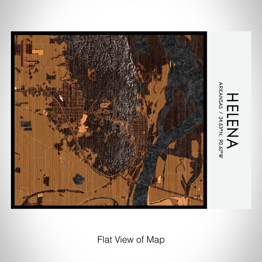 Rendered View of Helena Arkansas Map on 20oz Stainless Steel Insulated Bottle with Bamboo Top with printed ember style map