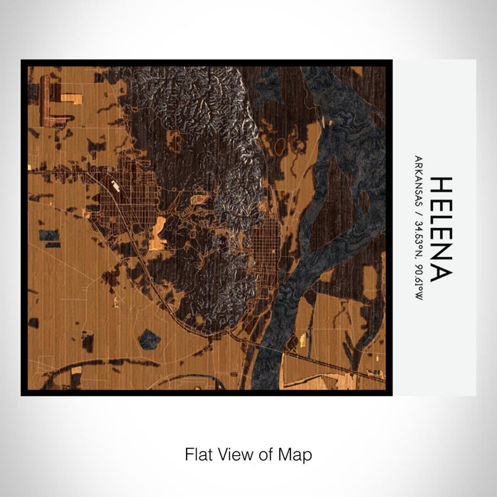 Rendered View of Helena Arkansas Map on 20oz Stainless Steel Insulated Bottle with Bamboo Top with printed ember style map