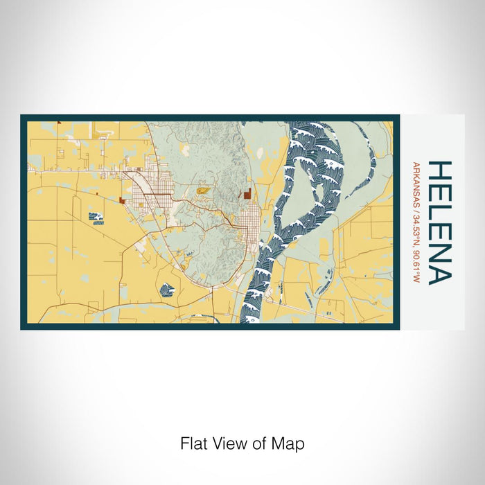 Rendered View of Helena Arkansas Map on 17oz Stainless Steel Insulated Bottle with printed woodblock style map