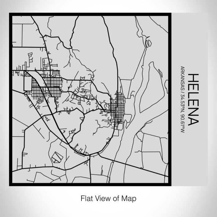 Rendered View of Helena Arkansas Map on 17oz Stainless Steel Insulated Tumbler in Tactile Lines with Succulent in Background